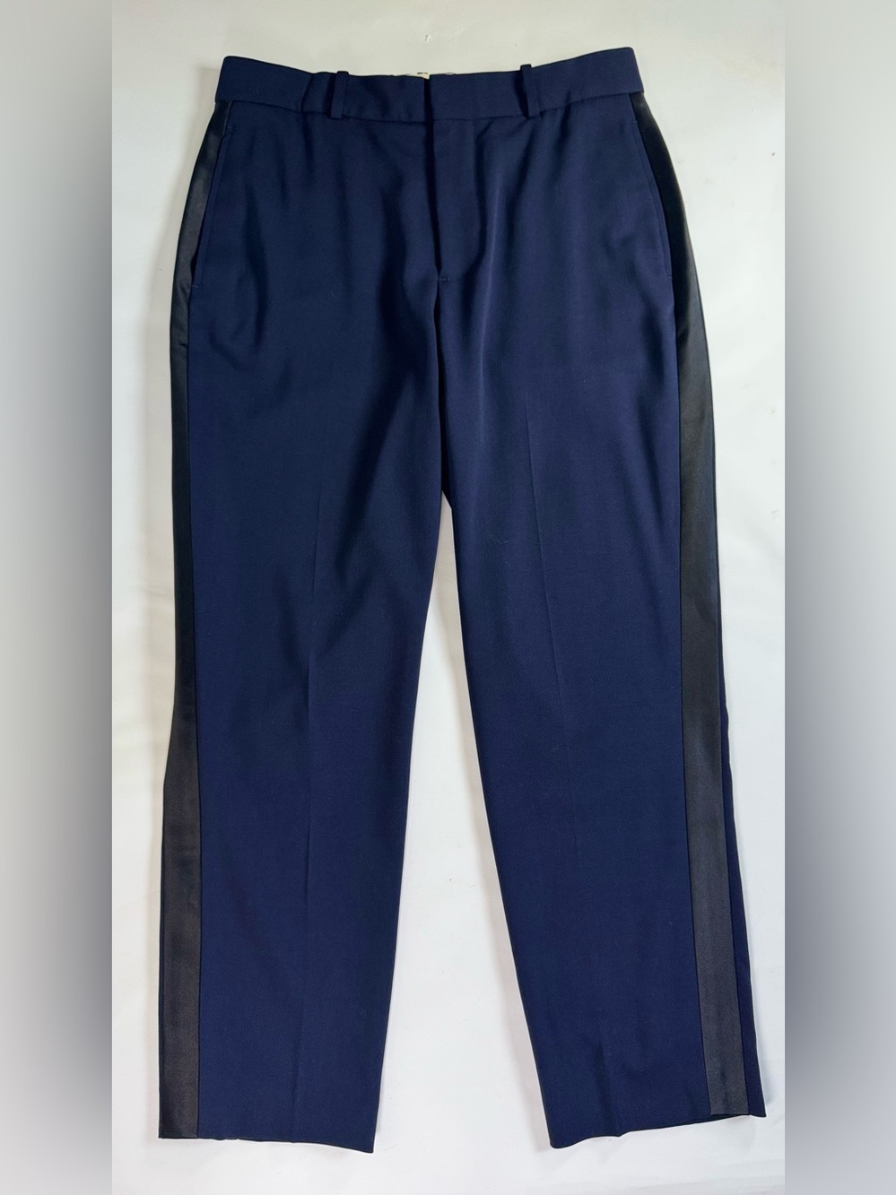 Polo Ralph Lauren Navy Wool Cropped Tuxedo Pants Women’s Size 6 Side Stripe